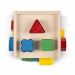 Melissa & Doug Shape Sorting Cube - Classic Wooden Toy With 12 Shapes - Image 6