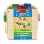 Melissa & Doug Shape Sorting Cube - Classic Wooden Toy With 12 Shapes - Image 8