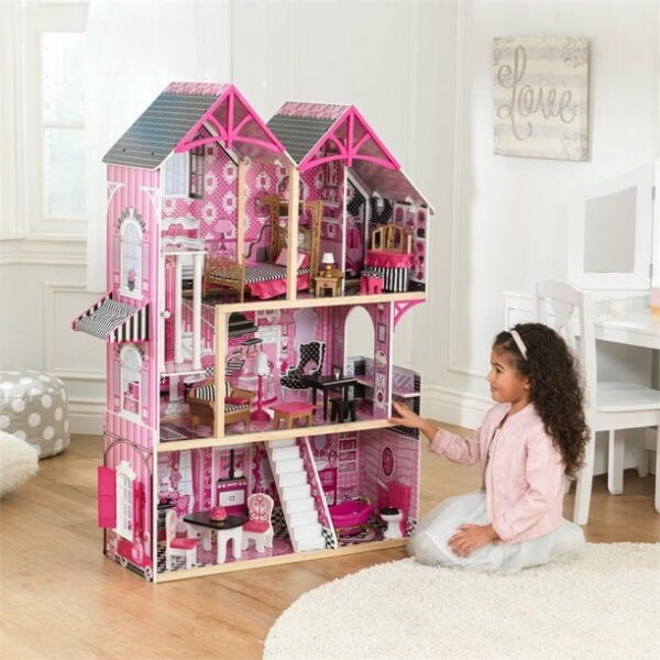 kidkraft 65944 3 level bella dollhouse with 16 different fun accessories pink 4 Le3ab Store