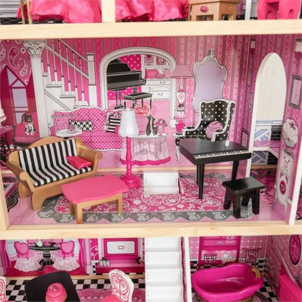kidkraft 65944 3 level bella dollhouse with 16 different fun accessories pink 8 Le3ab Store
