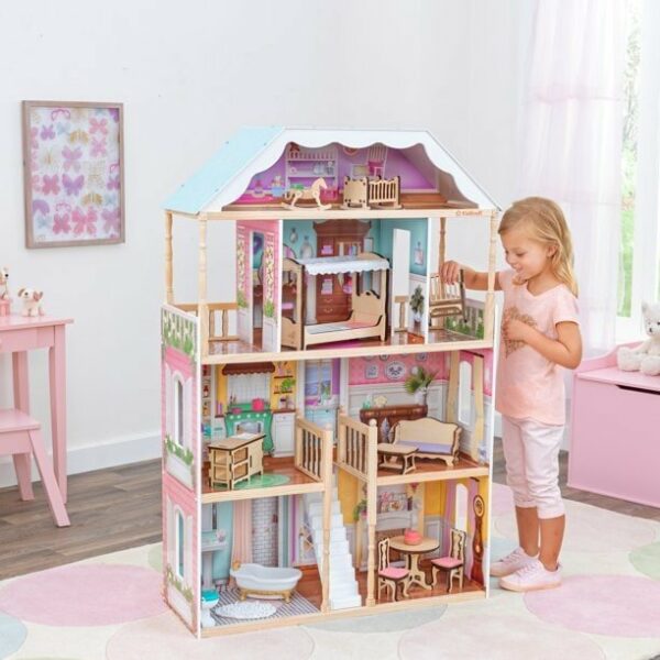 kidkraft charlotte classic wooden dollhouse with 14 accessories 1 لعب ستور