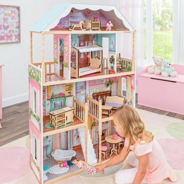 kidkraft charlotte classic wooden dollhouse with 14 accessories 2 لعب ستور