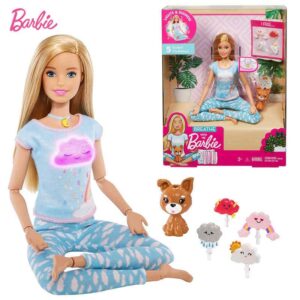 Barbie Breathe with Me Meditation Doll Blonde with 5 Lights & Puppy