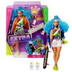 Barbie Extra Doll #4 with Skateboard & 2 Kittens for Kids 3 Years Old & Up