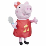 Peppa Pig Oink-Along Songs Peppa Plush Doll with Sparkly Red Dress and Bow, Sings 3 Songs-