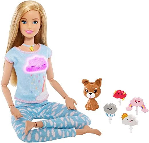 Barbie Breathe with Me Meditation Doll Blonde with 5 Lights & Puppy - Image 3