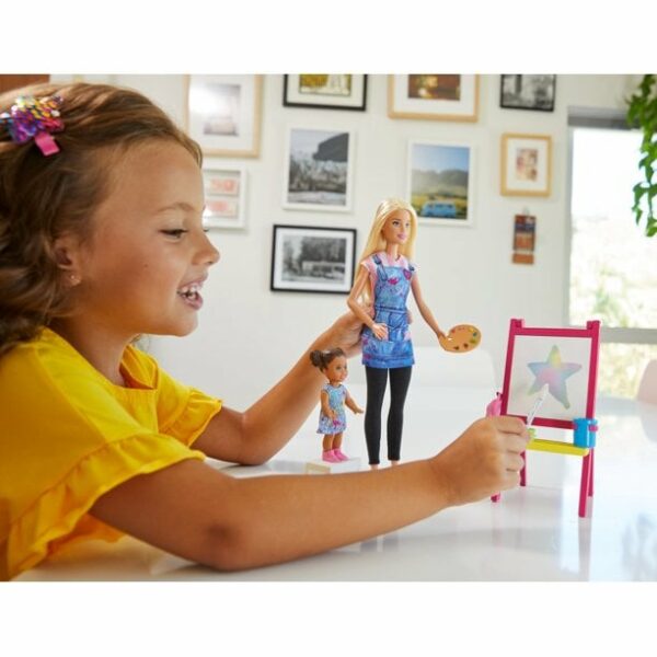 barbie career art teacher playset with blonde doll toddler doll and toy art 1 Le3ab Store