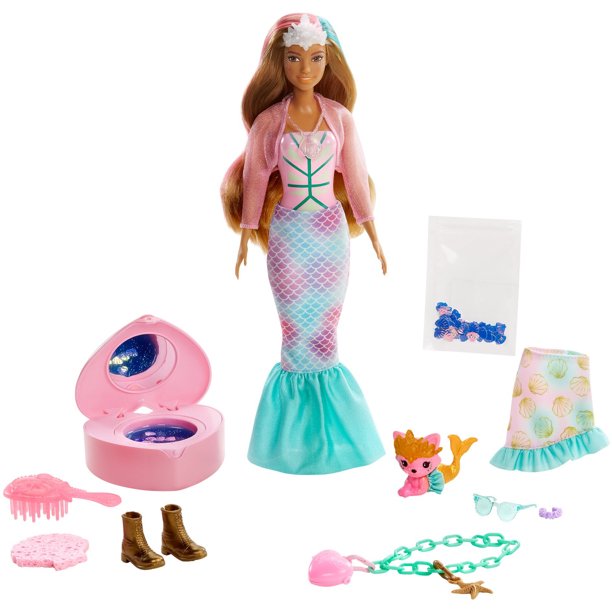 Barbie Color Reveal Peel Doll With 25 Surprises & Mermaid Fantasy ...