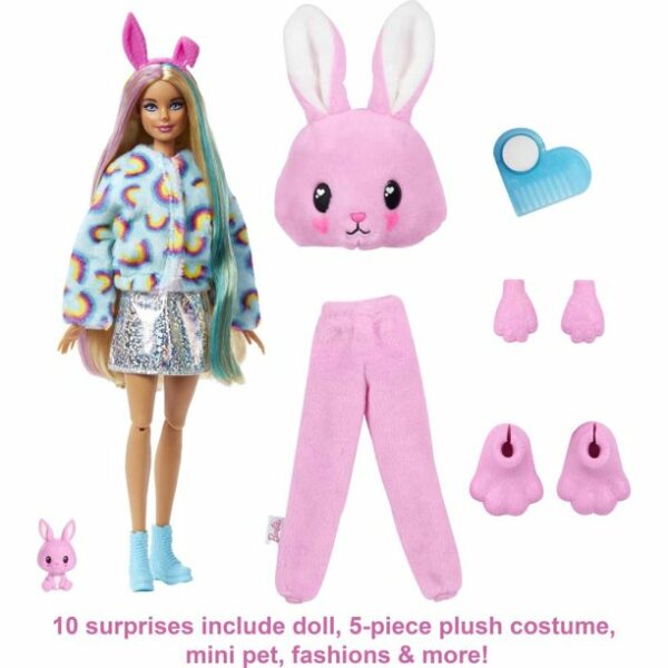 barbie cutie reveal doll with bunny plush costume 10 surprises 2 Le3ab Store