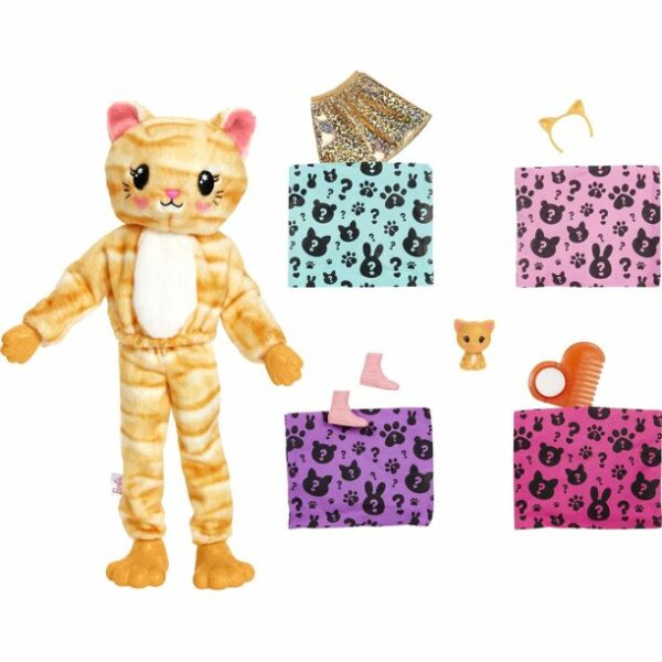 barbie cutie reveal doll with kitty plush costume 10 surprises 5 Le3ab Store