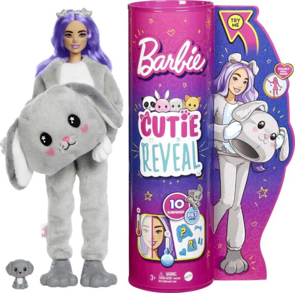 barbie cutie reveal doll with puppy plush costume 10 surprises Le3ab Store