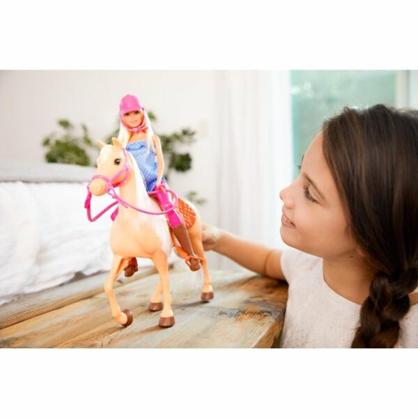 barbie doll horse playset blonde hair with riding accessories 1 Le3ab Store