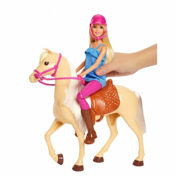 barbie doll horse playset blonde hair with riding accessories 2 Le3ab Store