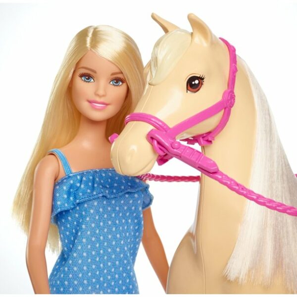 barbie doll horse playset blonde hair with riding accessories 3 Le3ab Store