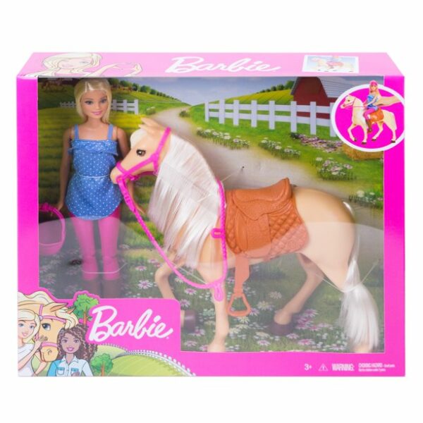 barbie doll horse playset blonde hair with riding accessories 5 Le3ab Store