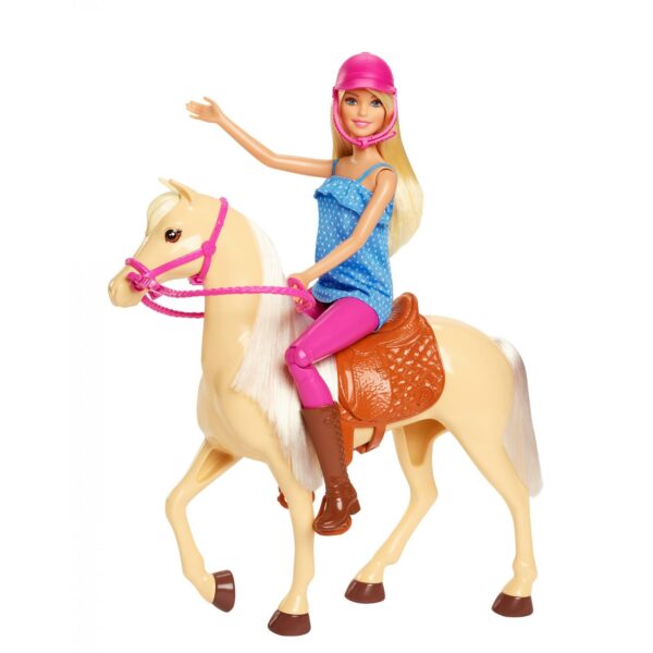 barbie doll horse playset blonde hair with riding accessories Le3ab Store