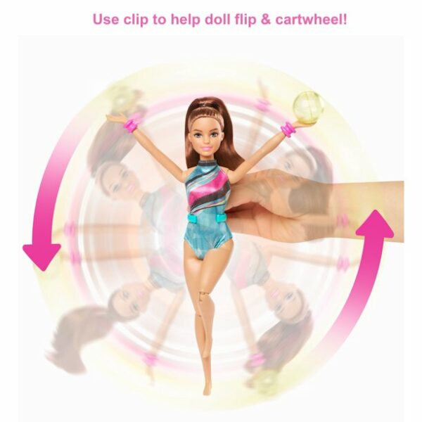 barbie dreamhouse adventures spin n twirl gymnast doll and accessories 2 Le3ab Store