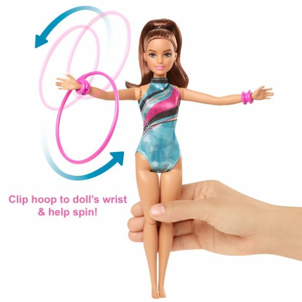 barbie dreamhouse adventures spin n twirl gymnast doll and accessories 3 Le3ab Store