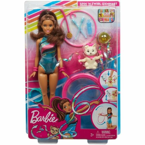 barbie dreamhouse adventures spin n twirl gymnast doll and accessories 5 لعب ستور
