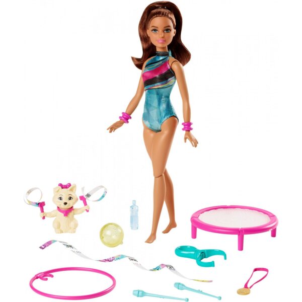 barbie dreamhouse adventures spin n twirl gymnast doll and accessories Le3ab Store