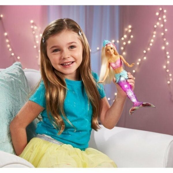 barbie dreamtopia sparkle lights mermaid with blonde pink hair 1 لعب ستور