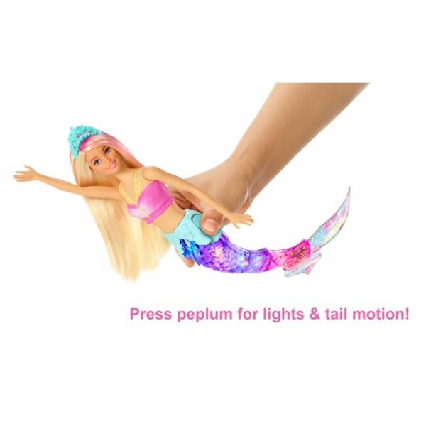 barbie dreamtopia sparkle lights mermaid with blonde pink hair 2 لعب ستور