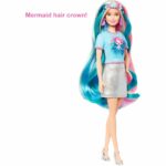 Barbie Fantasy Hair Doll, Blonde, with 2 Decorated Crowns, 2 Tops & Accessories for Mermaid and Unicorn Looks, Plus Hairstyling Pieces - Image 4