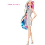 Barbie Fantasy Hair Doll, Blonde, with 2 Decorated Crowns, 2 Tops & Accessories for Mermaid and Unicorn Looks, Plus Hairstyling Pieces - Image 5