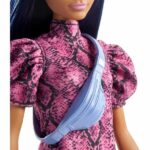 Barbie Fashionistas Doll 143 with Blue Hair and Pink and Black Dress - Image 5