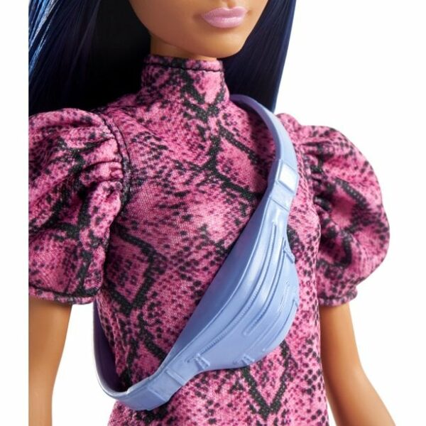 barbie fashionistas doll 143 with blue hair and pink and black dress 3 Le3ab Store