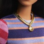 Barbie Fashionistas Doll #147 With Long Brunette Hair & Striped Dress - Image 5