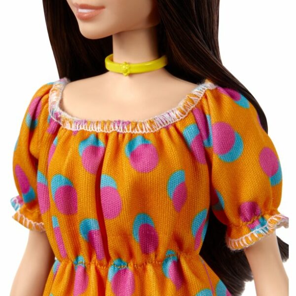 barbie fashionistas doll 160 with long brunette hair wearing patterned 3 Le3ab Store