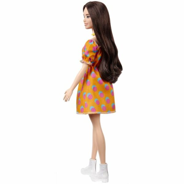 barbie fashionistas doll 160 with long brunette hair wearing patterned 5 Le3ab Store