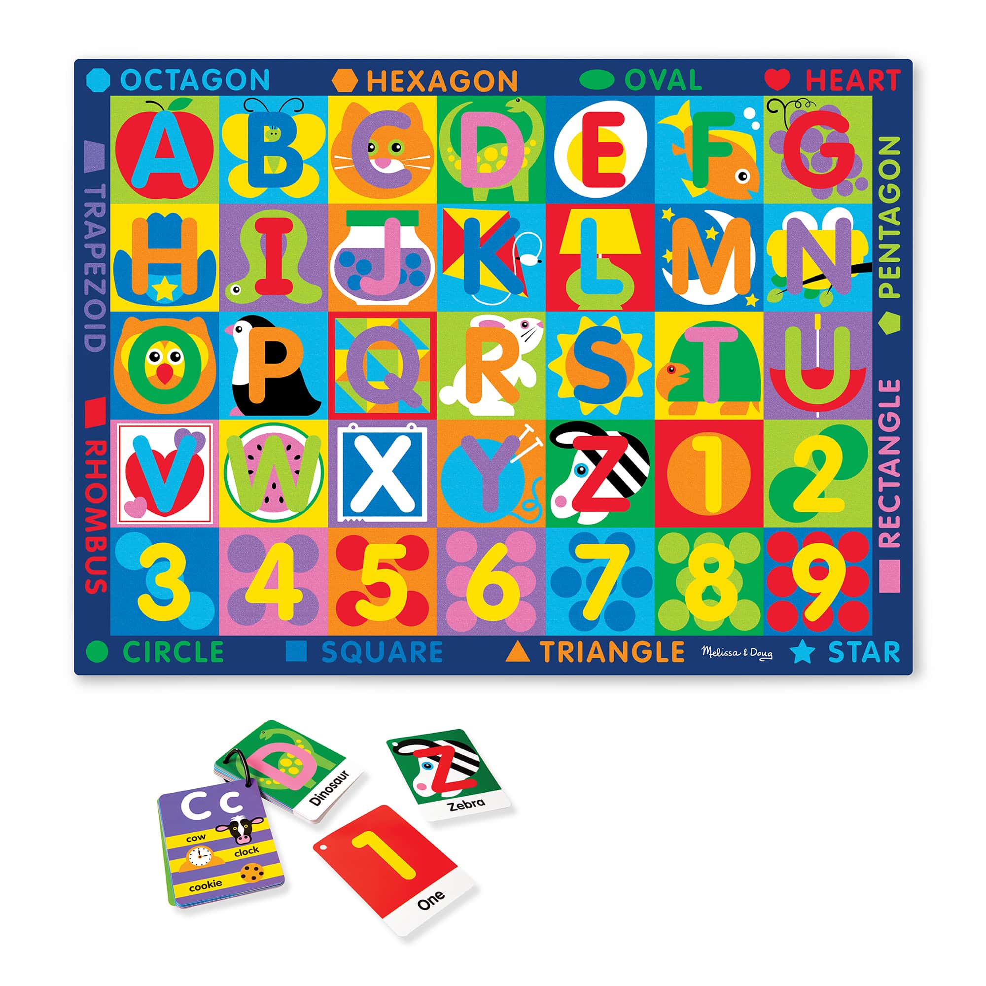 Melissa & Doug Jumbo ABC-123 Rug (58 x 79 inches – 36 Game Cards) Melissa & Doug Jumbo ABC-123 Rug (147 x 200 cm– 36 Game Cards)