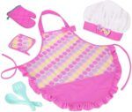 Kids Cookie Play Chef Set Apron Hat Dress Up Cooking Girl Fun - Image 3
