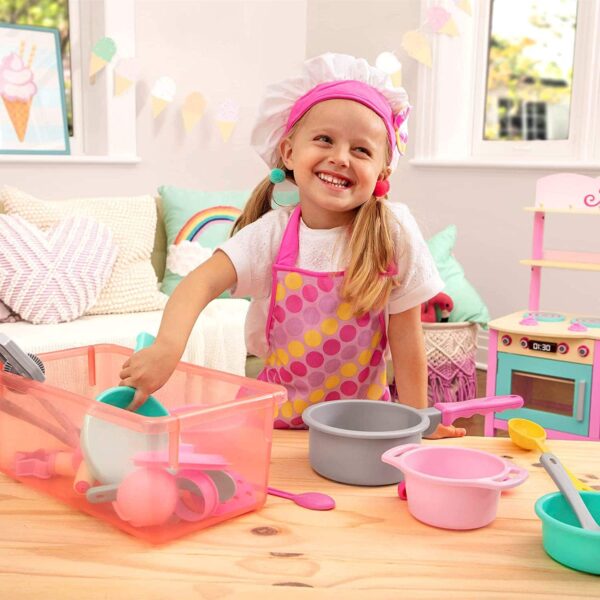 Kids Cookie Play Chef Set Apron Hat Dress Up Cooking Girl Fun6 لعب ستور