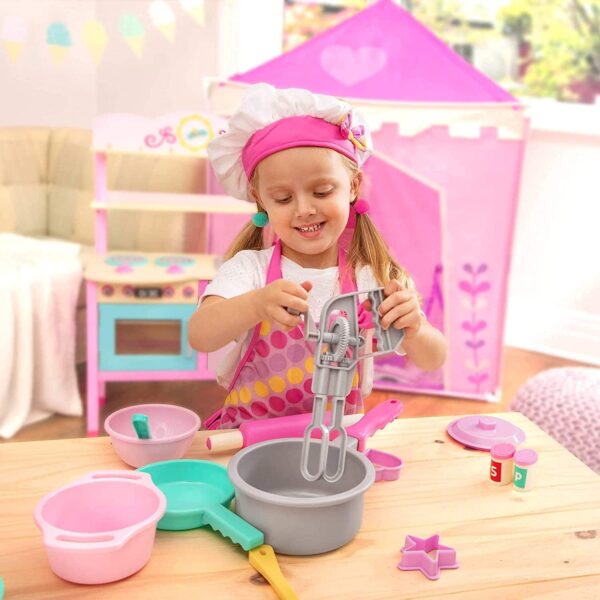 Kids Cookie Play Chef Set Apron Hat Dress Up Cooking Girl Fun7 Le3ab Store