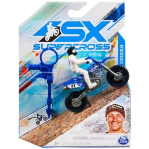 Supercross Kyle Chisholm 124 Scale Die-Cast Motorcycle with Rider Figure and Race Rin