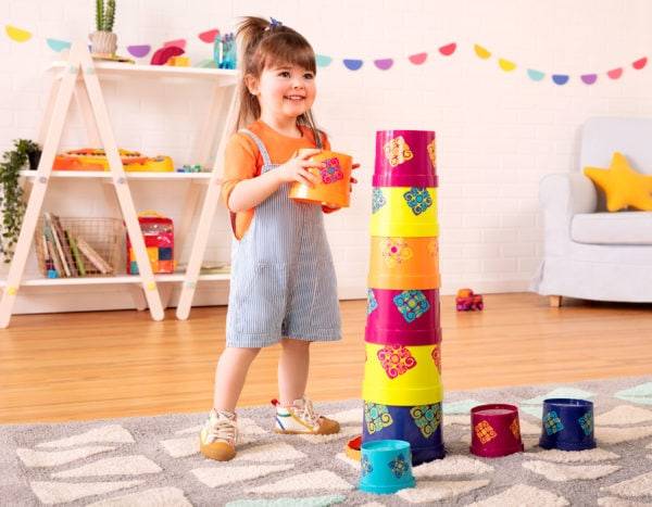 Bazillion Buckets Stacking Cups B. toys3 scaled Le3ab Store