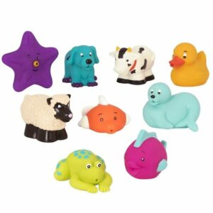 Farm And Sea Animal Bath Toys - 9 Pieces Battat