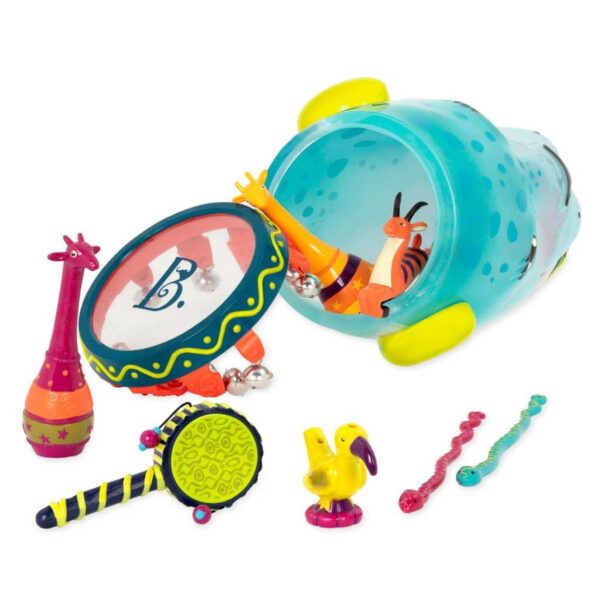 Jungle Jam – Blue Drum Toy with Instruments B. toys3 Le3ab Store