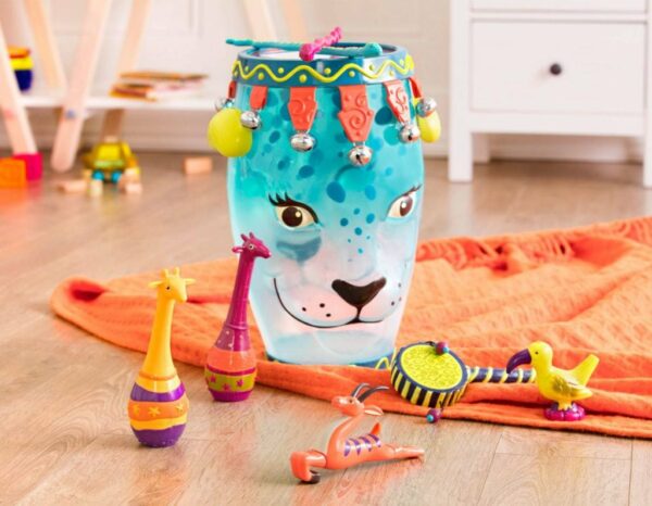 Jungle Jam – Blue Drum Toy with Instruments B. toys5 Le3ab Store