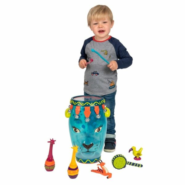 Jungle Jam – Blue Drum Toy with Instruments B. toys9 Le3ab Store