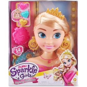 Sparkle Girlz Princess Hair Styling Head with 15 Accessories by ZURU -