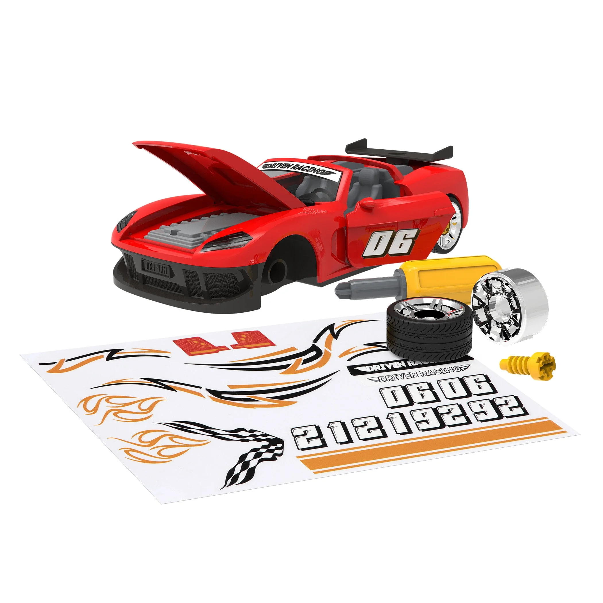 Take-Apart Sports Car with Accessories - 34pc Driven Take-Apart Sports Car with Accessories - 34pc Driven