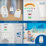 VTech DM111 Safe & Sound DECT 6.0 Digital Audio Baby Monitor with Belt Clip, 1 Parent Unit, White - Image 9