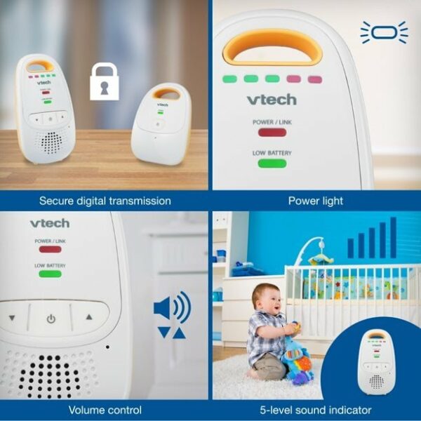 vtech dm111 safe sound dect 60 digital audio baby monitor with belt clip 1 7 Le3ab Store