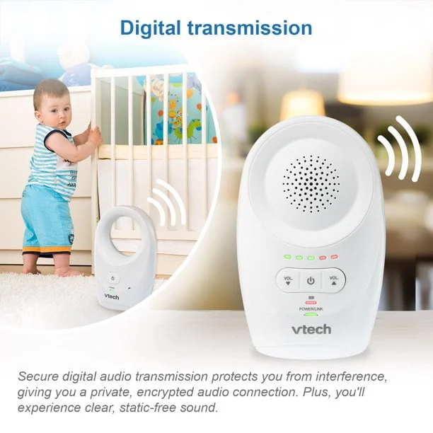 VTech DM1111, Enhanced Range Digital Audio Baby Monitor, 1 Parent Unit, White - Image 3