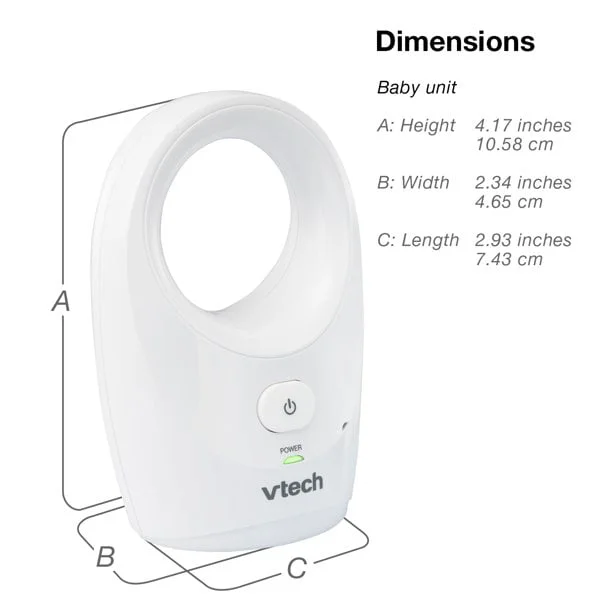 VTech DM1111, Enhanced Range Digital Audio Baby Monitor, 1 Parent Unit, White - Image 4