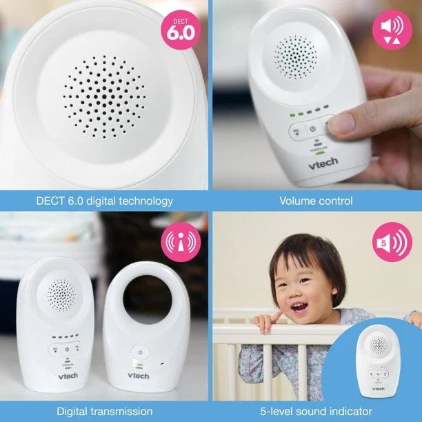VTech DM1111, Enhanced Range Digital Audio Baby Monitor, 1 Parent Unit, White - Image 8